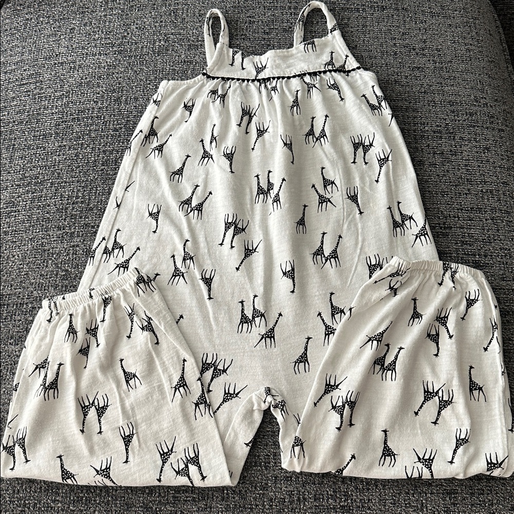 Old Navy White Sleeveless Giraffe Print One-Piece